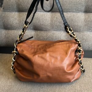 Kensie camel and black cross body bag